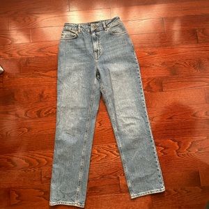 ASOS Mid Wash High Rise Straight Leg Jeans